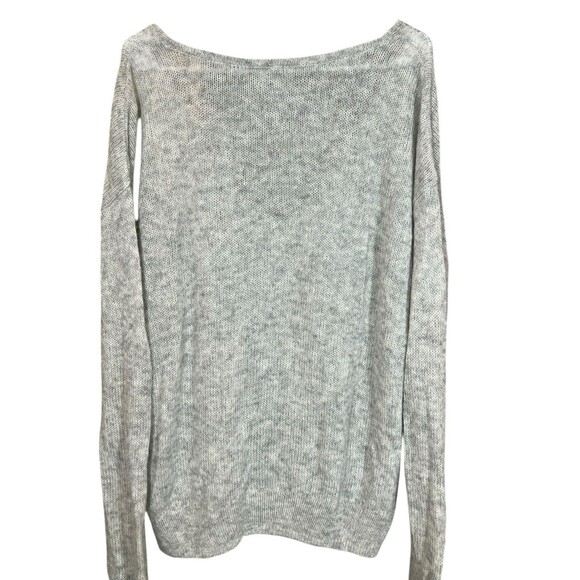FREE PEOPLE  Alpaca Wool Slouchy Gray Oversized Boho Sweater Lightweight Sz L - Picture 9 of 9